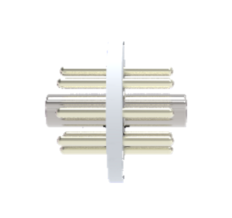 Octal Connector, 8 Pin, 350V, 5Amp, Alumel Conductors, Weld in feedthrough Without Plugs