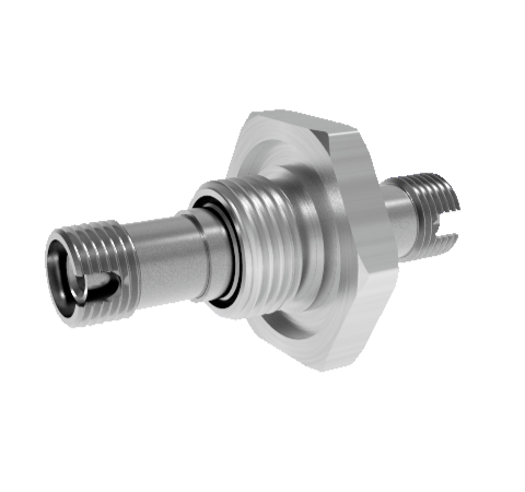 Fiber Optic Feedthrough, Multimode, Hermetic, FC-FC Adapter, Jam Nut / Baseplate Mount, 62.5/125µm