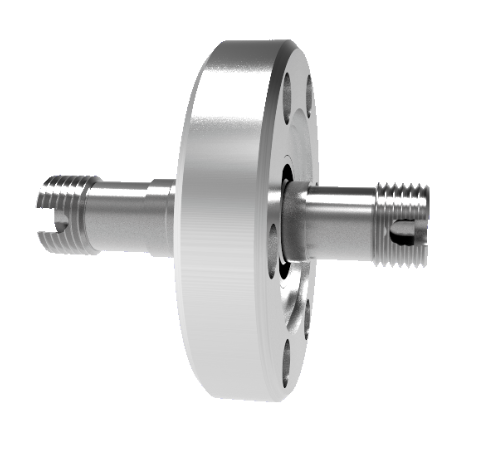 Fiber Optic Feedthrough, Multimode, Hermetic, FC-FC Adapter, in a CF1.33 Conflat Flange