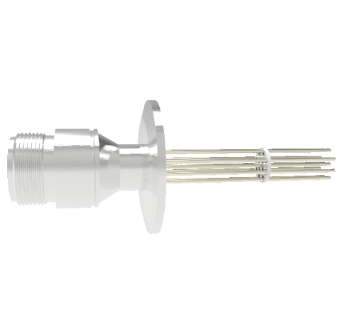 Thermocouple, Type K, 5 Pair Circular Connector, on a KF40 ISO Quick Flange Without Plug