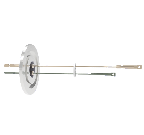 Thermocouple, Type K, 1 Pair in a KF40 ISO Quick Flange With Spade Plug