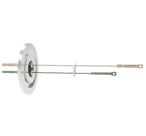 Thermocouple, Type J, 1 Pair in a KF40 ISO Quick Flange With Spade Plug