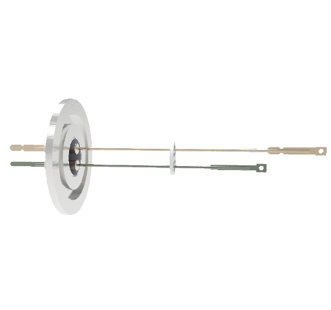 Thermocouple, Type E, 1 Pair in a KF40 ISO Quick Flange With Spade Plug