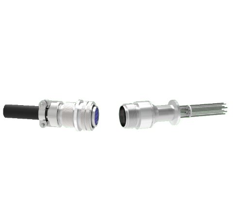 Thermocouple, Type K, 5 Pair Circular Connector in a KF16 Iso Quick Flange With Plug