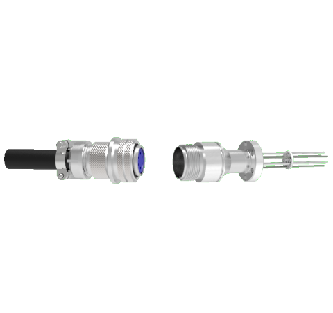 Thermocouple, Type K, 3 Pair Circular Connector in a CF1.33 Conflat Flange With Plug