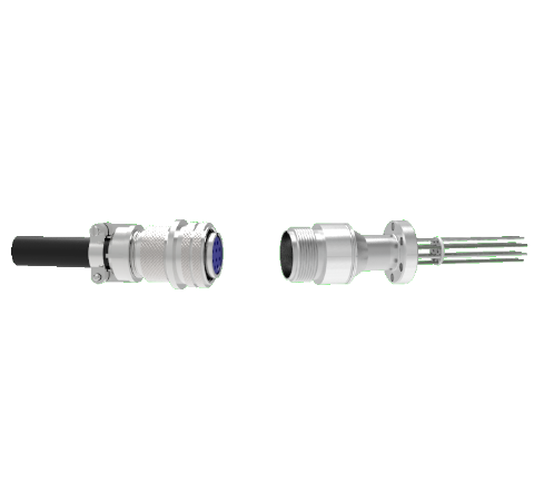 Thermocouple, Type K, 5 Pair circular connector in a CF1.33 Conflat Flange With Plug