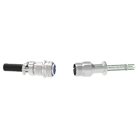 Thermocouple, Type K, 3 Pair Circular Connector in a KF16 Iso Quick Flange With Plug