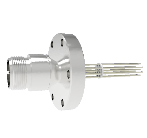 Thermocouple, Type K, 5 Pair circular connector on a CF2.75 conflat flange Without Plug