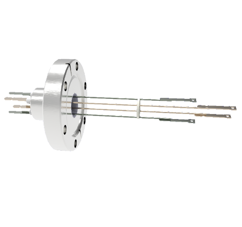 Thermocouple, Type K, 2 Pair in a CF2.75 conflat flange With Spade Plug