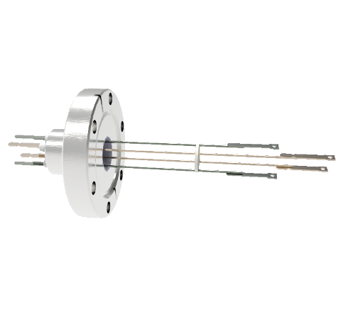 Thermocouple, Type E, 2 Pair in a CF2.75 Conflat Flange With Spade Plug