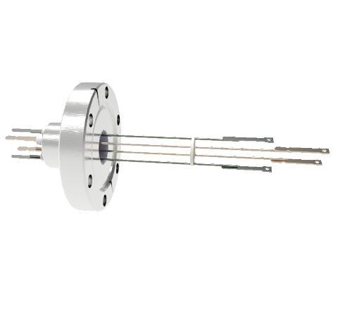 Thermocouple, Type C, 2 Pair in a CF2.75 Conflat Flange With Spade Plug