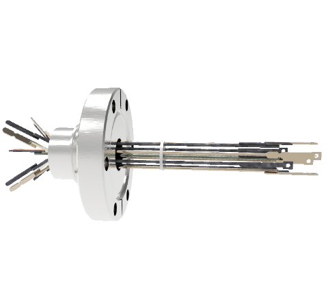 Thermocouple, Type K, 5 Pair in a CF2.75 Conflat Flange With Spade Plug