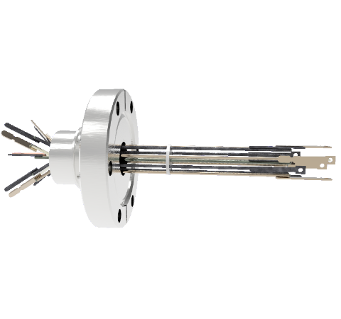 Thermocouple, Type J, 5 Pair in a CF2.75 Conflat Flange With Spade Plug