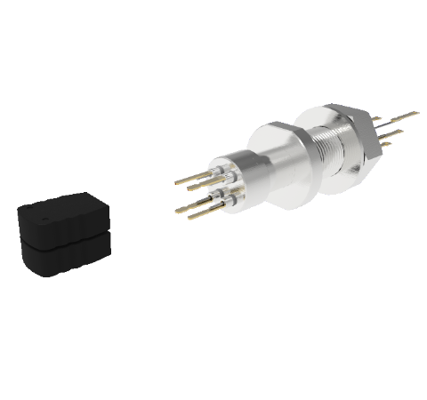 Type J 2 Pair Thermocouple Baseplate Feedthrough 1 inch Bolt With Spade Plug