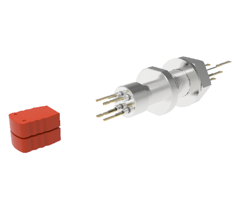 Type C 2 Pair Thermocouple Baseplate Feedthrough 1 inch Bolt With Spade Plug