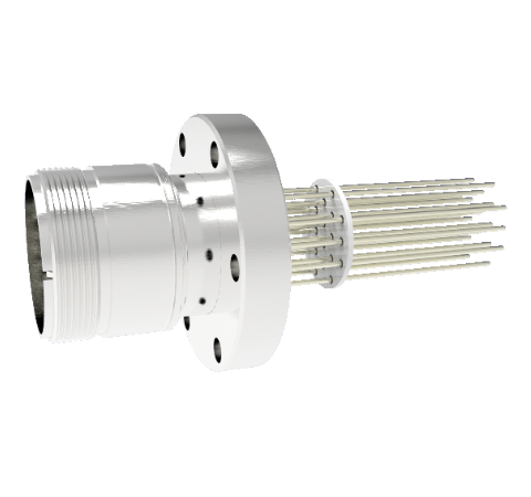 Thermocouple, Type K, 10 Pair Circular Connector in a CF2.75 Conflat Flange Without Plug