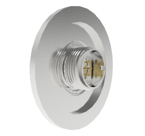 6 Pin 26482 Circular 1kV 5 Amp 0.040 Stn. Stl. Gold Plated Conductor in a KF40 Without Plug