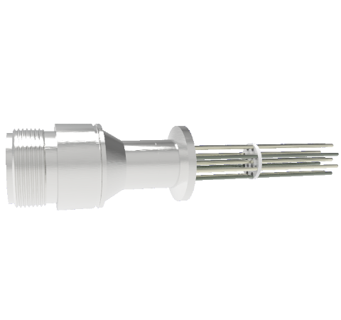 10 Pin 5015 Style Circular Connector, 700V, 4.8 Amp, Alumel Conductors in a KF16 Flange Without Plug