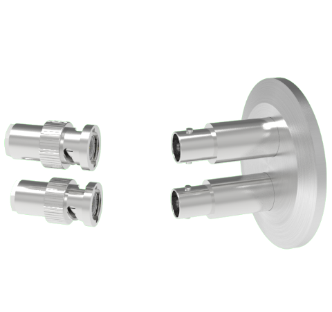 BNC Grounded Shield Recessed 500V 3.6 Amp 0.094 304 Stn. Stl. Conductor 2 each KF40 Flange With Plug