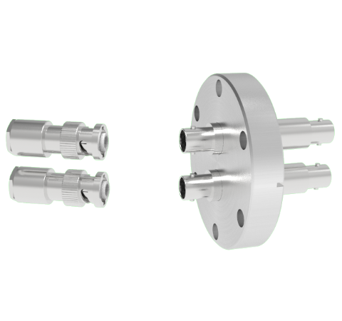 MHV Grounded Shield Recessed 5kV 3.6 Amp 2 each in a CF2.75 Flange With Plug