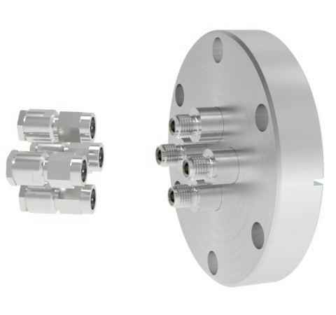 SMA Grounded Shield Recessed 500V 1.8 Amp 0.050 304 Stn. Stl. Conductor 4 each CF2.75 With Plug