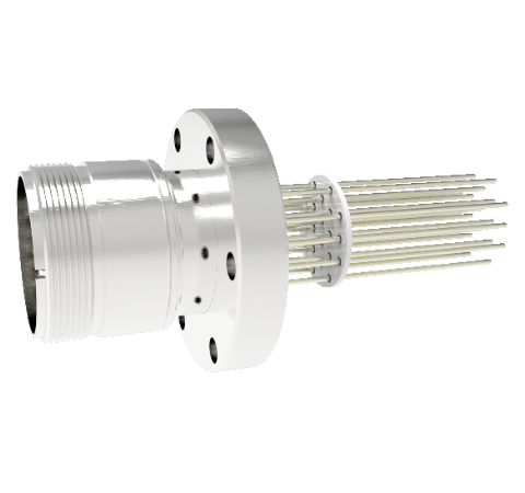 20 Pin 5015 Style Circular Connector, 700V, 4.8 Amp, Alumel Conductors in CF2.75 Flange Without Plug