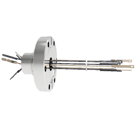 Thermocouple, Type K, 3 Pair in a CF2.75 Conflat Flange, With Spade Plug