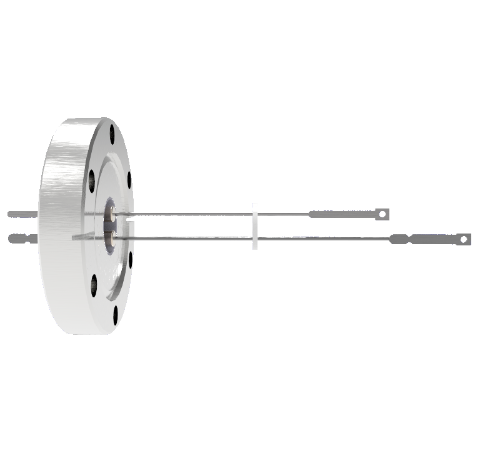 Thermocouple, Type E, 1 Pair in a CF2.75 Conflat Flange With Spade Plug