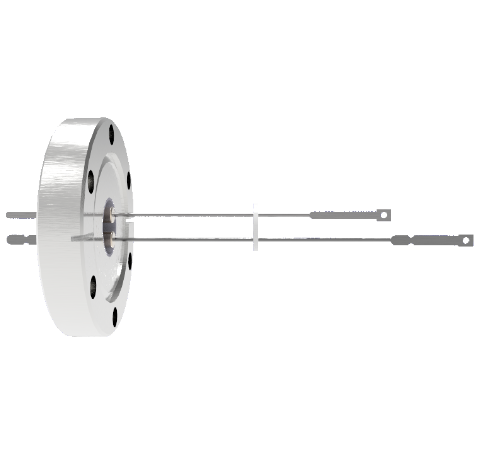 Thermocouple, Type J, 1 Pair in a CF2.75 Conflat Flange With Spade Plug