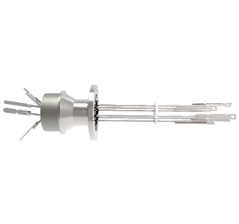 Thermocouple, Type K, 3 Pair in a KF25 ISO Quick Flange With Spade Plug