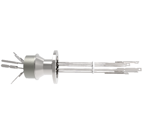 Thermocouple, Type J, 3 Pair in a KF25 ISO Quick Flange With Spade Plug