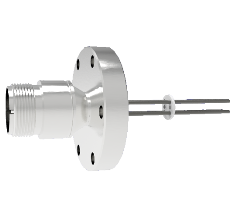 4 Pin 5015 Style Circular Connector, 700V, 16 Amp, Nickel Conductors in a CF2.75 Flange Without Plug