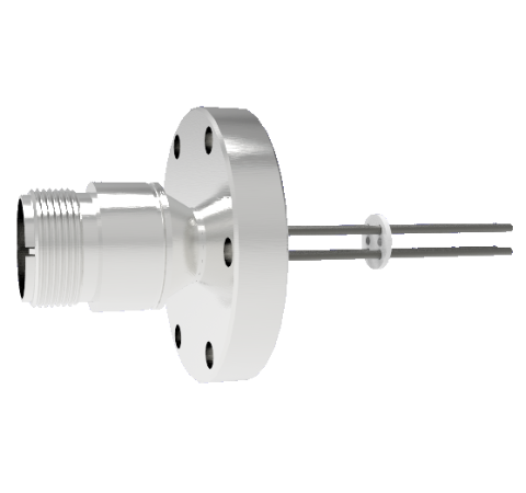 4 Pin 5015 Style Circular Connector, 700V, 23 Amp Molybdenum Conductor in CF2.75 Flange Without Plug