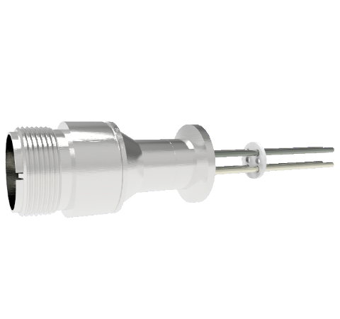 4 Pin 5015 Style Circular Connector, 700V, 23 Amp, Molybdenum Conductors in KF16 Flange Without Plug