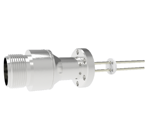 2 Pin 5015 Style Circular Connector, 700V, 16 Amp, Nickel Conductors in a CF1.33 Flange Without Plug