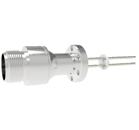 2 Pin 5015 Style Circular Connector, 700V, 23 Amp Molybdenum Conductor in CF1.33 Flange Without Plug