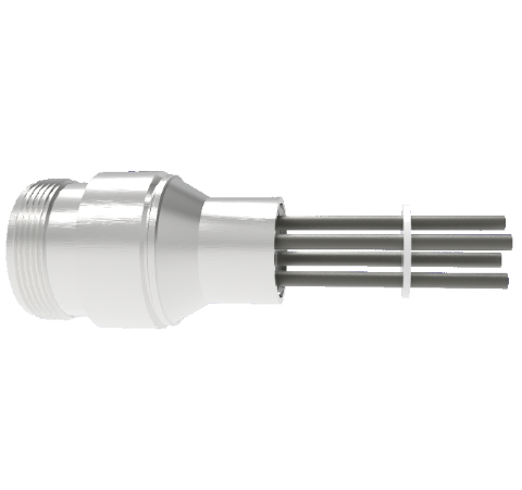 4 Pin 5015 Style Circular Connector, 700V, 25 Amp, Nickel Conductors in weld in adapter Without Plug