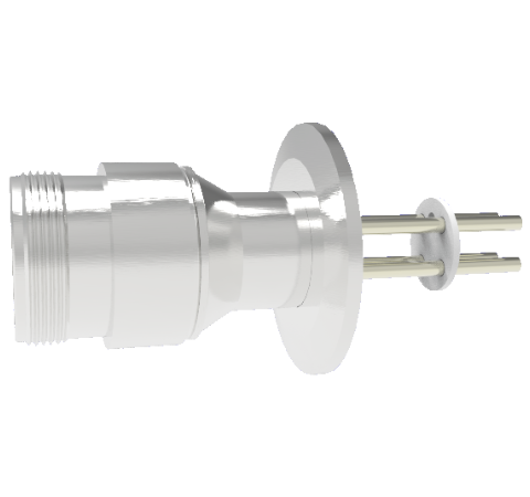 4 Pin 5015 Style Circular Connector, 700V, 25 Amp, Nickel Conductors in a KF40 Flange Without Plug