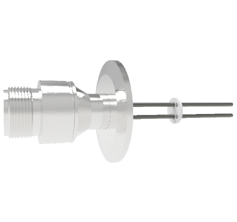 2 Pin 5015 Style Circular Connector, 700V, 16 Amp, Nickel Conductors in a KF40 Flange Without Plug