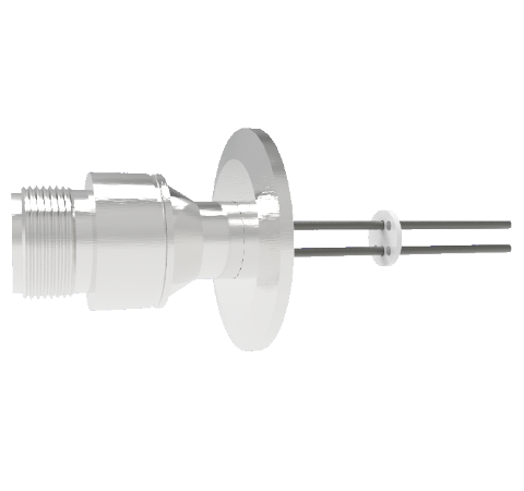 2 Pin 5015 Style Circular Connector, 700V, 23 Amp, Molybdenum Conductor in KF40 Flange Without Plug