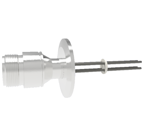 4 Pin 5015 Style Circular Connector, 700V, 23 Amp, Molybdenum Conductors in KF40 Flange Without Plug