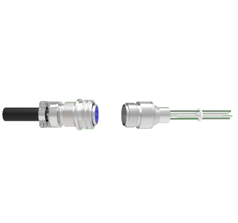 4 Pin 5015 Style Circular Connector 700V 23 Amp Molybdenum Conductors in Weld adapter With Plug