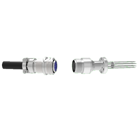 10 Pin 5015 Style Circular, 700V, 4.8 Amp, Alumel Conductors in a CF1.33 Flange With Plug