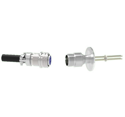 4 Pin 5015 Style Circular Connector, 700V, 16 Amp, Nickel Conductors in a KF40 Flange With Plug