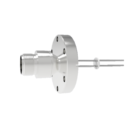 2 Pin 5015 Style Circular, 700V, 23 Amp, Molybdenum Conductor in CF2.75 Flange Without Plug