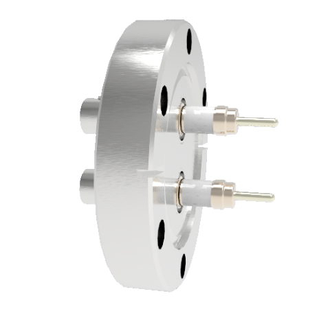 SHV Grounded Shield Exposed 5kV 10 Amp 0.094 Nickel Conductor 2 each in a CF2.75 Flange Without Plug