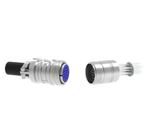 16 Pin 5015 Style Circular Connector, 700V, 4.8 Amp, Alumel Conductors in Weld adapter With Plug