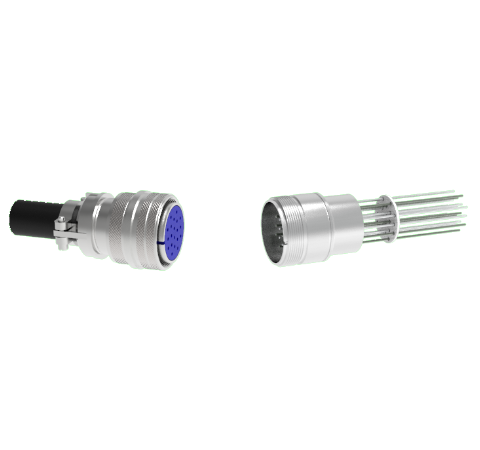 Thermocouple, Type K, 10 Pair Circular connector in a weld in adapter With Plug