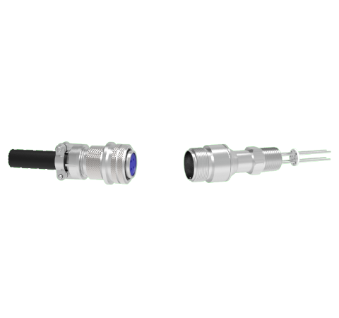 4 Pin 5015 Style Circular Connector, 700V, 4.8 Amp, Alumel Conductors in NPT 1/2 Fitting With Plug