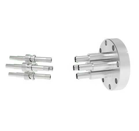 SHV Grounded Shield Recessed 10kV 8.2 Amp 0.051 Nickel Conductor 4 each CF3.375 Flange With Plug